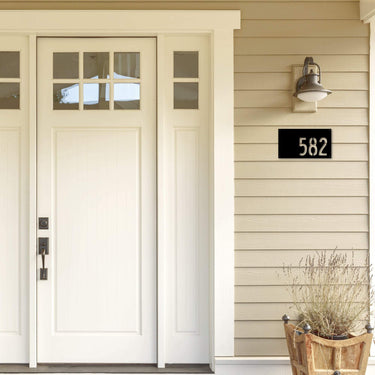 Rectangle Metal Address Sign | Horizontal Metal House Numbers | Address Plate | Home Address Sign | Modern Address Numbers Cutout of Metal